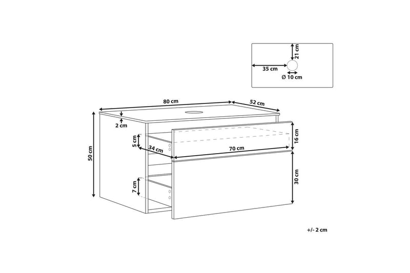 Tvättställsskåp Bexti 80x52x50 cm - 80x52x50 cm - Förvaring - Badrumsförvaring & tvättstuga inredning - Badrumsskåp