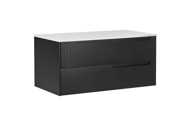 Tvättställsskåp Quintela Svart, Vit, 100x52x48 cm - Svart, Vit, 100x52x48 cm - Förvaring - Badrumsförvaring & tvättstuga inredning - Badrumsskåp