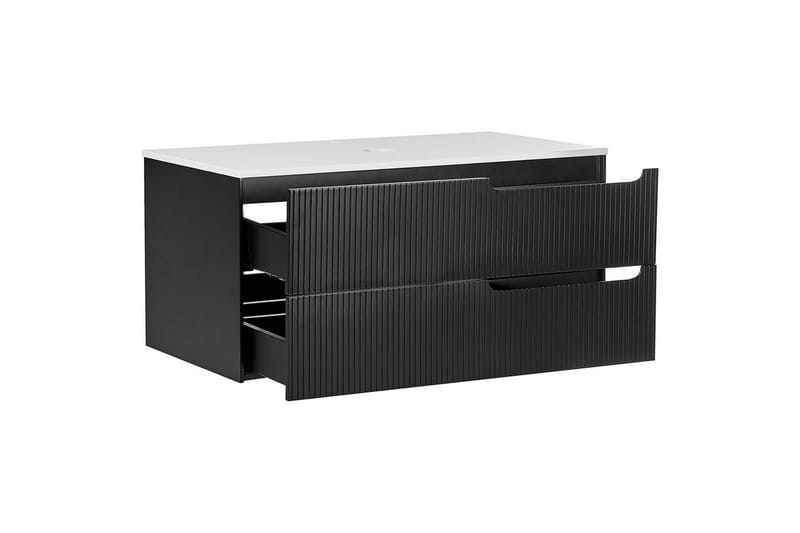 Tvättställsskåp Quintela Svart, Vit, 100x52x48 cm - Svart, Vit, 100x52x48 cm - Förvaring - Badrumsförvaring & tvättstuga inredning - Badrumsskåp