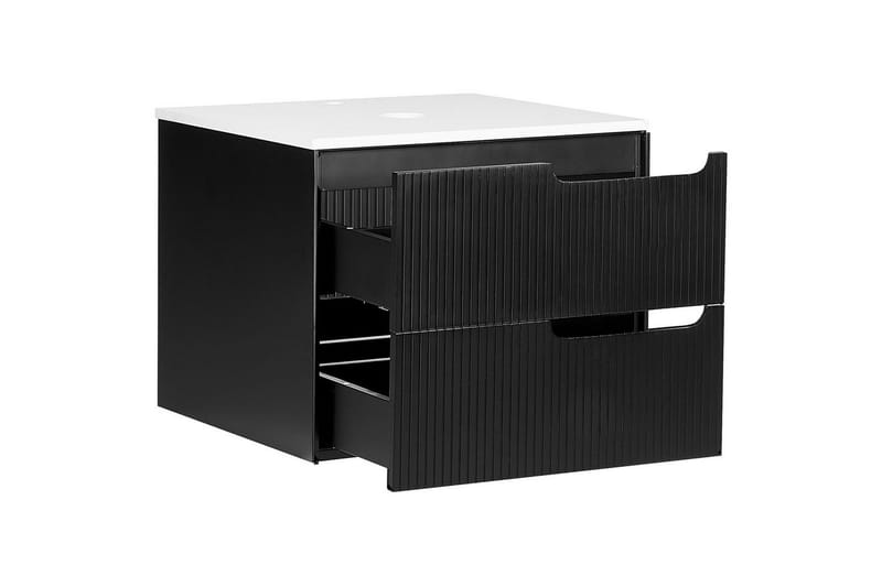 Tvättställsskåp Quintela Svart, Vit, 60x52x48 cm - Svart, Vit, 60x52x48 cm - Förvaring - Badrumsförvaring & tvättstuga inredning - Badrumsskåp