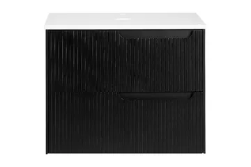 Tvättställsskåp Quintela Svart, Vit, 60x52x48 cm - Svart, Vit, 60x52x48 cm - Förvaring - Badrumsförvaring & tvättstuga inredning - Badrumsskåp