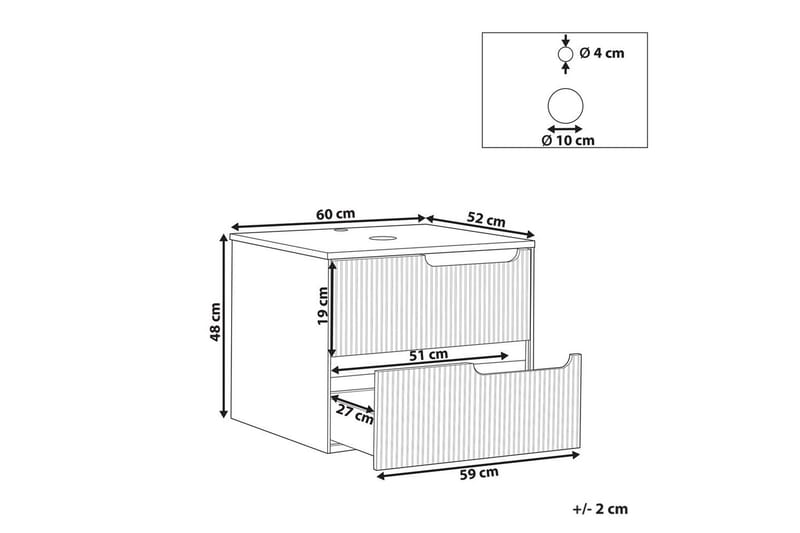 Tvättställsskåp Quintela Svart, Vit, 60x52x48 cm - Svart, Vit, 60x52x48 cm - Förvaring - Badrumsförvaring & tvättstuga inredning - Badrumsskåp