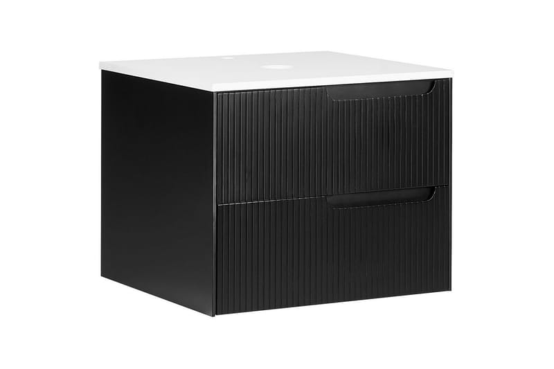 Tvättställsskåp Quintela Svart, Vit, 60x52x48 cm - Svart, Vit, 60x52x48 cm - Förvaring - Badrumsförvaring & tvättstuga inredning - Badrumsskåp
