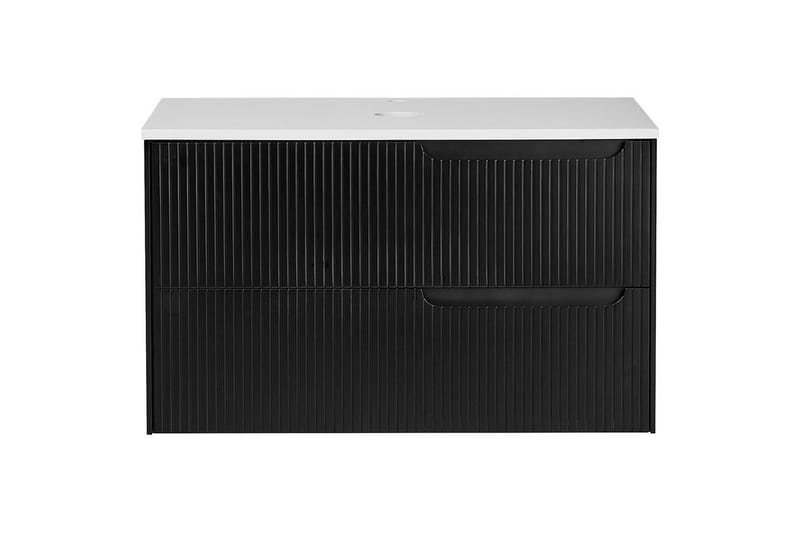 Tvättställsskåp Quintela Svart, Vit, 80x52x48 cm - Svart, Vit, 80x52x48 cm - Förvaring - Badrumsförvaring & tvättstuga inredning - Badrumsskåp