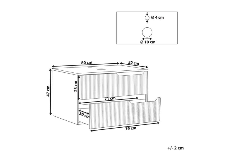 Tvättställsskåp Quintela Vit, 80x52x48 cm - Vit, 80x52x48 cm - Förvaring - Badrumsförvaring & tvättstuga inredning - Badrumsskåp