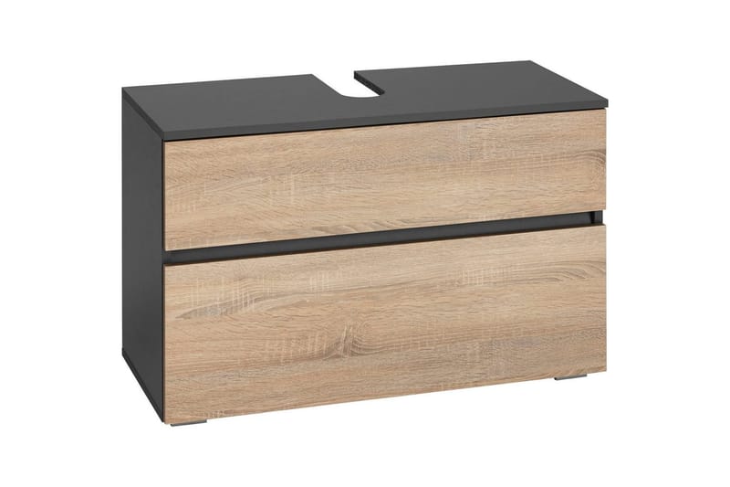 Tvättställsskåp Wisla 80x35x55 cm, Antracit/Ek - 80x35x55 cm, Antracit/Ek - Förvaring - Badrumsförvaring & tvättstuga inredning - Badrumsskåp