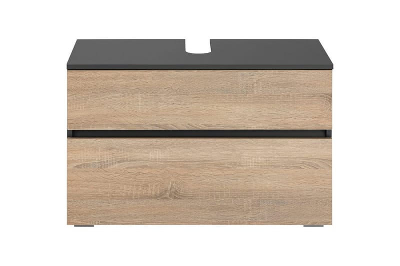 Tvättställsskåp Wisla 80x35x55 cm, Antracit/Ek - 80x35x55 cm, Antracit/Ek - Förvaring - Badrumsförvaring & tvättstuga inredning - Badrumsskåp