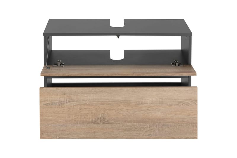 Tvättställsskåp Wisla 80x35x55 cm, Antracit/Ek - 80x35x55 cm, Antracit/Ek - Förvaring - Badrumsförvaring & tvättstuga inredning - Badrumsskåp