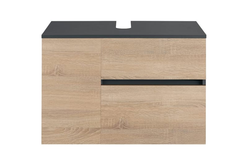 Tvättställsskåp Wisla 80x45x53 cm, Antracit/Ek - 80x45x53 cm, Antracit/Ek - Förvaring - Badrumsförvaring & tvättstuga inredning - Badrumsskåp