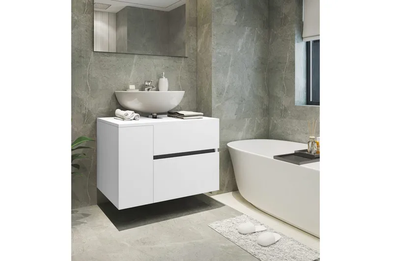 Tvättställsskåp Wisla 80x45x53 cm, Vit - 80x45x53 cm, Vit - Förvaring - Badrumsförvaring & tvättstuga inredning - Badrumsskåp