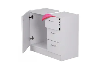 Tvättställsskåp Wohnling Folierad spånskiva 1 dörr 3 lådor modern - Förvaring - Badrumsförvaring & tvättstuga inredning - Badrumsskåp