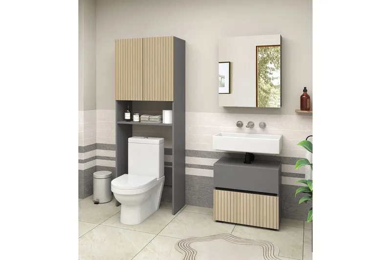 Wisla Högskåp till Badrum 180x68x37 cm - Natur - Förvaring - Badrumsförvaring & tvättstuga inredning - Badrumsskåp