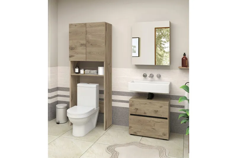 Wisla Högskåp till Badrum 180x68x37 cm - Natur - Förvaring - Badrumsförvaring & tvättstuga inredning - Badrumsskåp