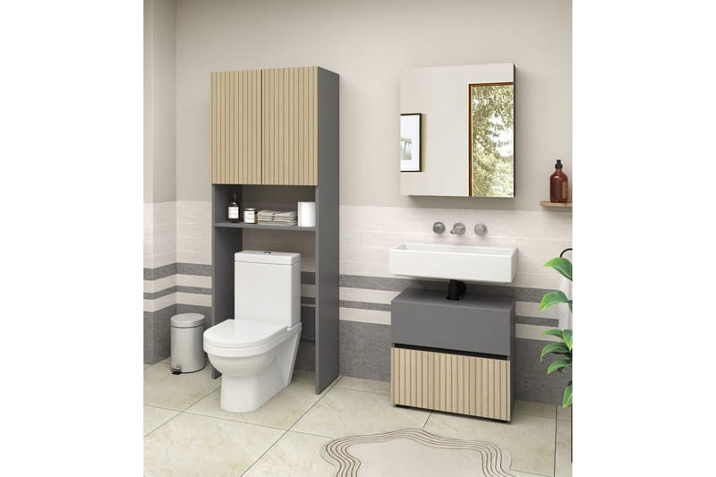 Wisla Högskåp till Badrum 180x68x37 cm - Natur - Förvaring - Badrumsförvaring & tvättstuga inredning - Badrumsskåp