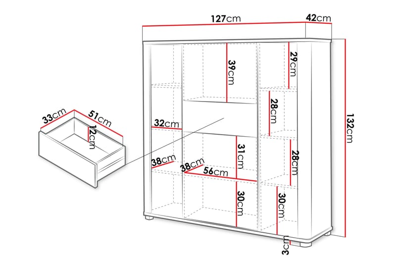 Afarin Highboard - Brun - Förvaring - Förvaringsmöbler - Byrå