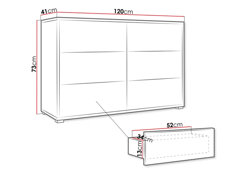 Agawal Byrå 120 cm - Brun - Förvaring - Förvaringsmöbler - Byrå