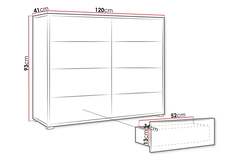 Agawal Byrå 120 cm - Brun - Förvaring - Förvaringsmöbler - Byrå