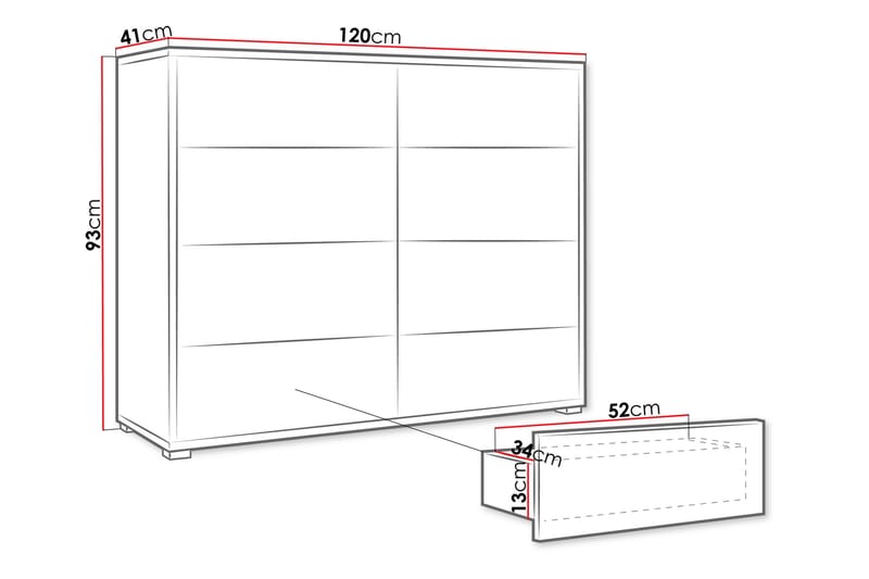 Agawal Byrå 120 cm - Brun - Förvaring - Förvaringsmöbler - Byrå