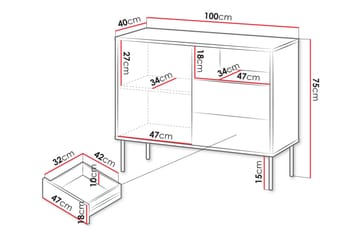 Akiko Byrå 100 cm - Grön - Förvaring - Förvaringsmöbler - Byrå