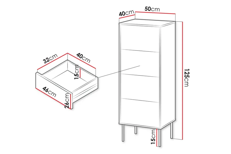 Akiko Byrå 50 cm - Grön - Förvaring - Förvaringsmöbler - Byrå