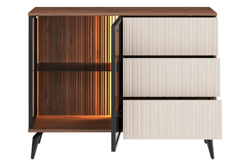 Akinari Byrå 103 cm - Brun/Beige - Förvaring - Förvaringsmöbler - Byrå