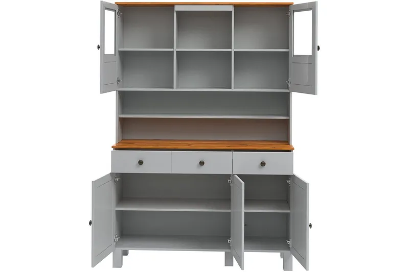 Alby Byrå med Överskåp 125x38 cm - Grå - Förvaring - Förvaringsmöbler - Byrå