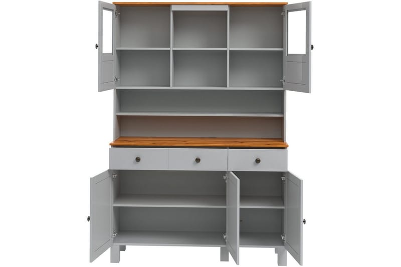 Alby Byrå med Överskåp 125x38 cm - Grå - Förvaring - Förvaringsmöbler - Byrå