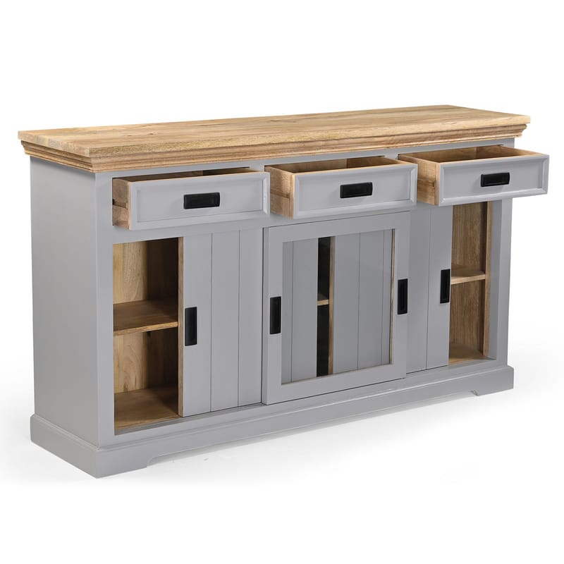 Alpinist Skänk 160x90 cm - Grå och naturträ - Förvaring - Förvaringsmöbler - Skänkar & sideboards
