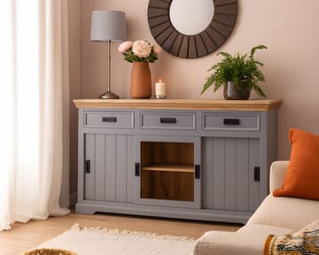 Alpinist Skänk 160x90 cm - Grå och naturträ - Förvaring - Förvaringsmöbler - Skänkar & sideboards