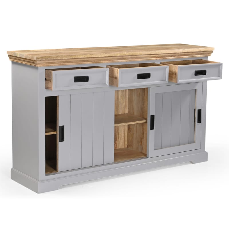 Alpinist Skänk 160x90 cm - Grå och naturträ - Förvaring - Förvaringsmöbler - Skänkar & sideboards