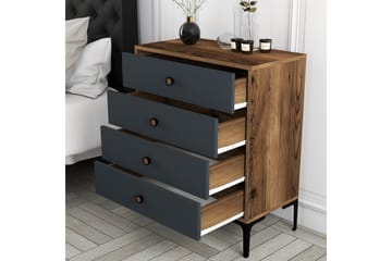 Ameias Byrå 76x90,7 cm Brun/Antracit - Hanah Home - Förvaring - Förvaringsmöbler - Byrå