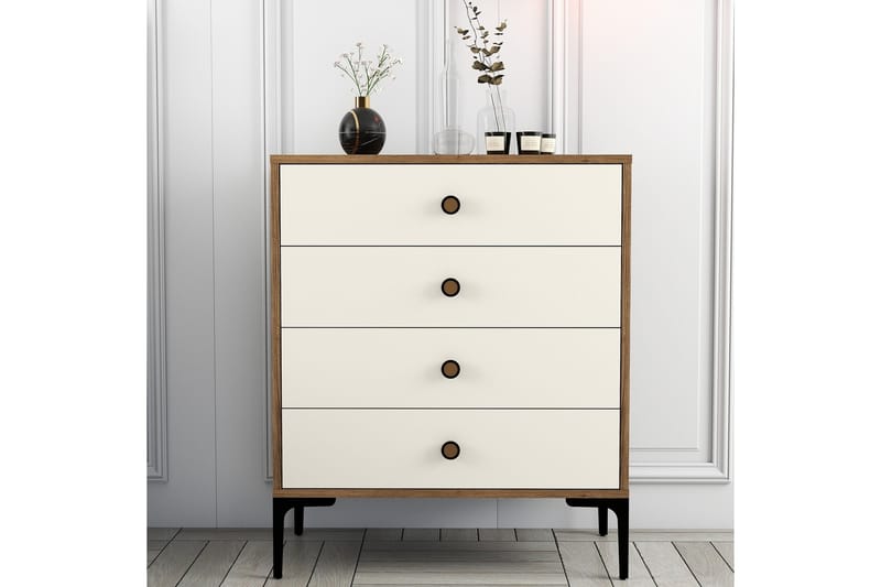 AMEIAS Byrå 76x90,7 cm Brun/Beige - Förvaring - Förvaringsmöbler - Byrå