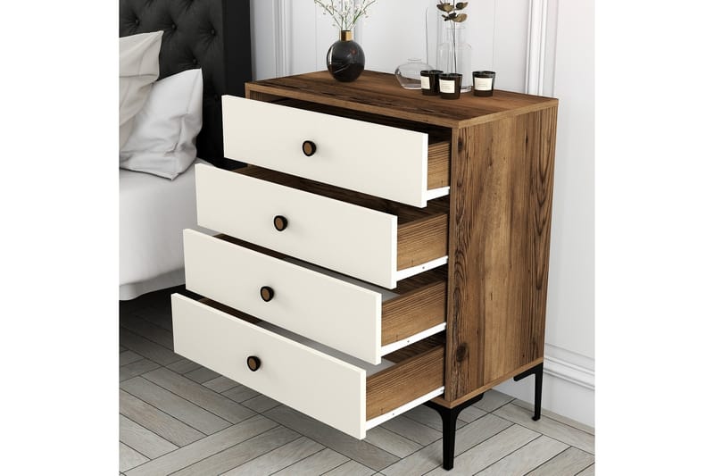 AMEIAS Byrå 76x90,7 cm Brun/Beige - Förvaring - Förvaringsmöbler - Byrå