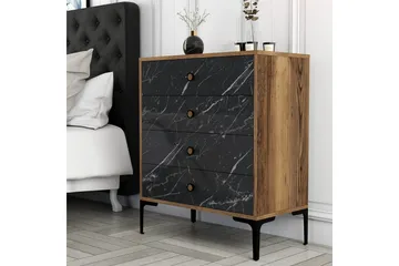 Ameias Byrå 76x90,7 cm Brun/Svart - Hanah Home - Förvaring - Förvaringsmöbler - Byrå