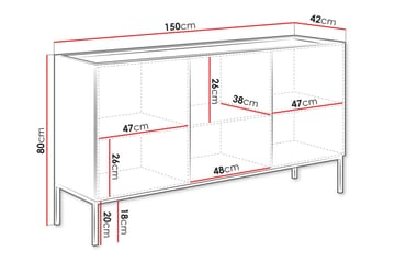 Amelus Byrå 150 cm - Brun - Förvaring - Förvaringsmöbler - Byrå