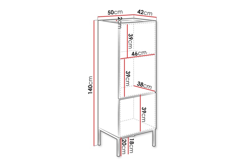 Amelus Byrå 50 cm - Brun - Förvaring - Förvaringsmöbler - Byrå