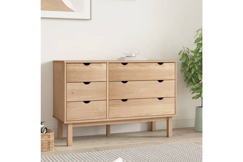 beBasic Byrå 113,5x39,5x73 cm massiv furu - Förvaring - Förvaringsmöbler - Byrå