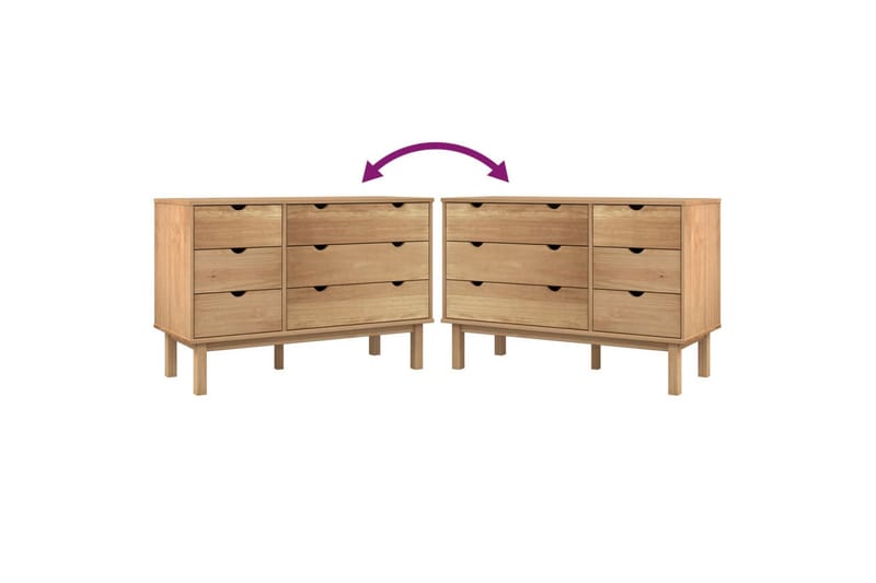 beBasic Byrå 113,5x39,5x73 cm massiv furu - Förvaring - Förvaringsmöbler - Byrå