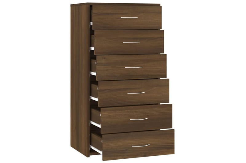 beBasic Byrå 6 lådor brun ek 50x34x96 cm konstruerat trä - Förvaring - Förvaringsmöbler - Byrå