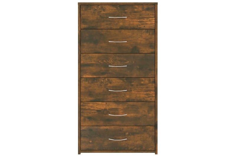 beBasic Byrå 6 lådor rökfärgad ek 50x34x96 cm konstruerat trä - Förvaring - Förvaringsmöbler - Byrå