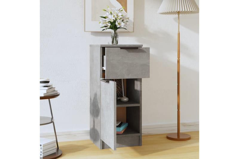 beBasic Byrå betonggrå 30x30x70 cm konstruerat trä - Förvaring - Förvaringsmöbler - Byrå