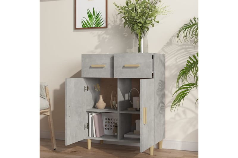 beBasic Byrå betonggrå 69,5x34x89 cm konstruerat trä - Förvaring - Förvaringsmöbler - Byrå