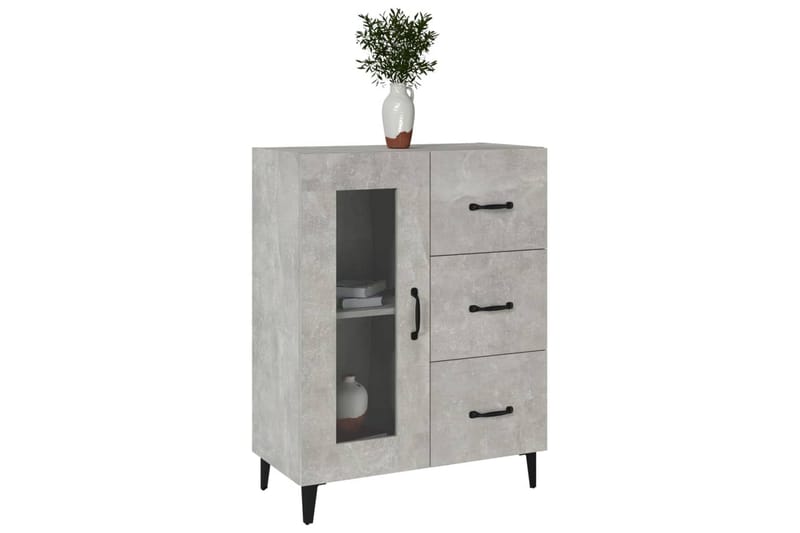 beBasic Byrå betonggrå 69,5x34x90 cm konstruerat trä - Förvaring - Förvaringsmöbler - Byrå