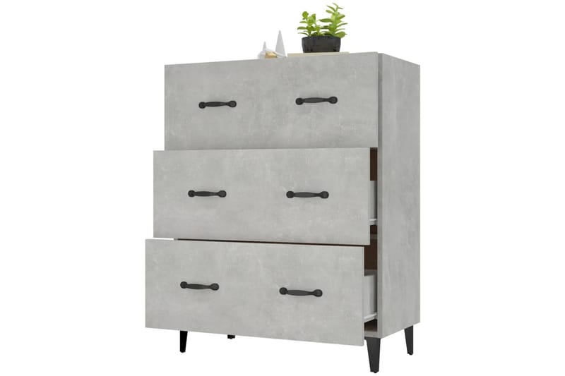 beBasic Byrå betonggrå 69,5x34x90 cm konstruerat trä - Förvaring - Förvaringsmöbler - Byrå