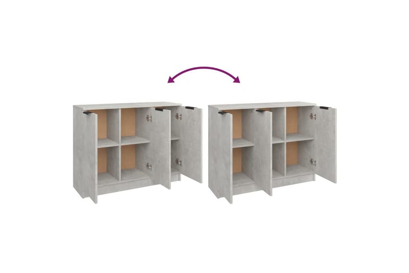 beBasic Byrå betonggrå 90,5x30x70 cm konstruerat trä - Förvaring - Förvaringsmöbler - Byrå