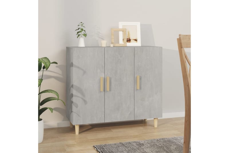 beBasic Byrå betonggrå 90x34x80 cm konstruerat trä - Förvaring - Förvaringsmöbler - Byrå