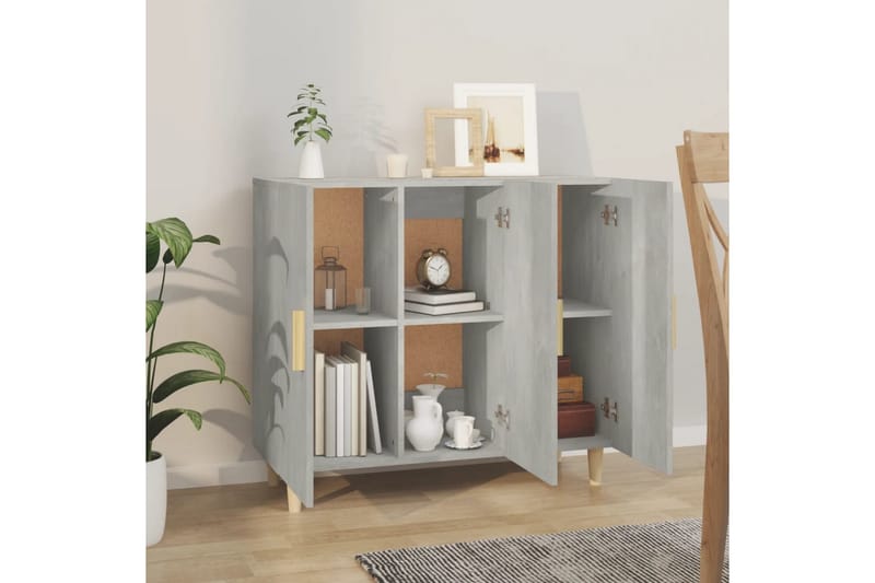 beBasic Byrå betonggrå 90x34x80 cm konstruerat trä - Förvaring - Förvaringsmöbler - Byrå