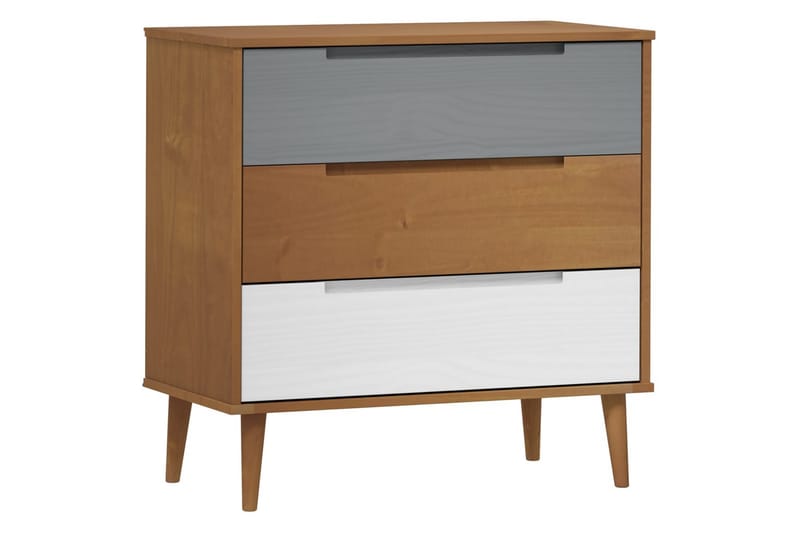 beBasic Byrå brun 80x40x80 cm massivt furuträ - Förvaring - Förvaringsmöbler - Byrå
