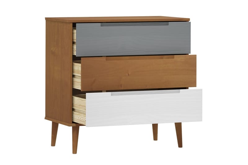 beBasic Byrå brun 80x40x80 cm massivt furuträ - Förvaring - Förvaringsmöbler - Byrå