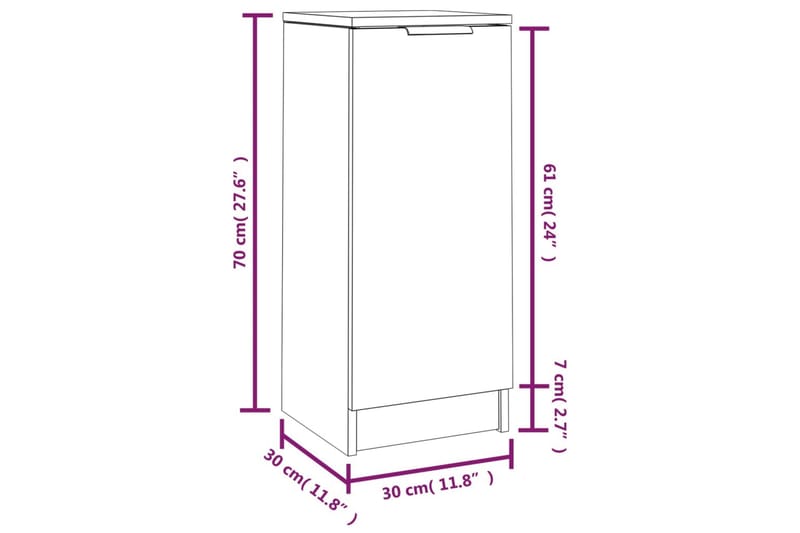 beBasic Byrå brun ek 30x30x70 cm konstruerat trä - Förvaring - Förvaringsmöbler - Byrå